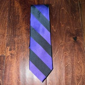 Black and purple striped tie
